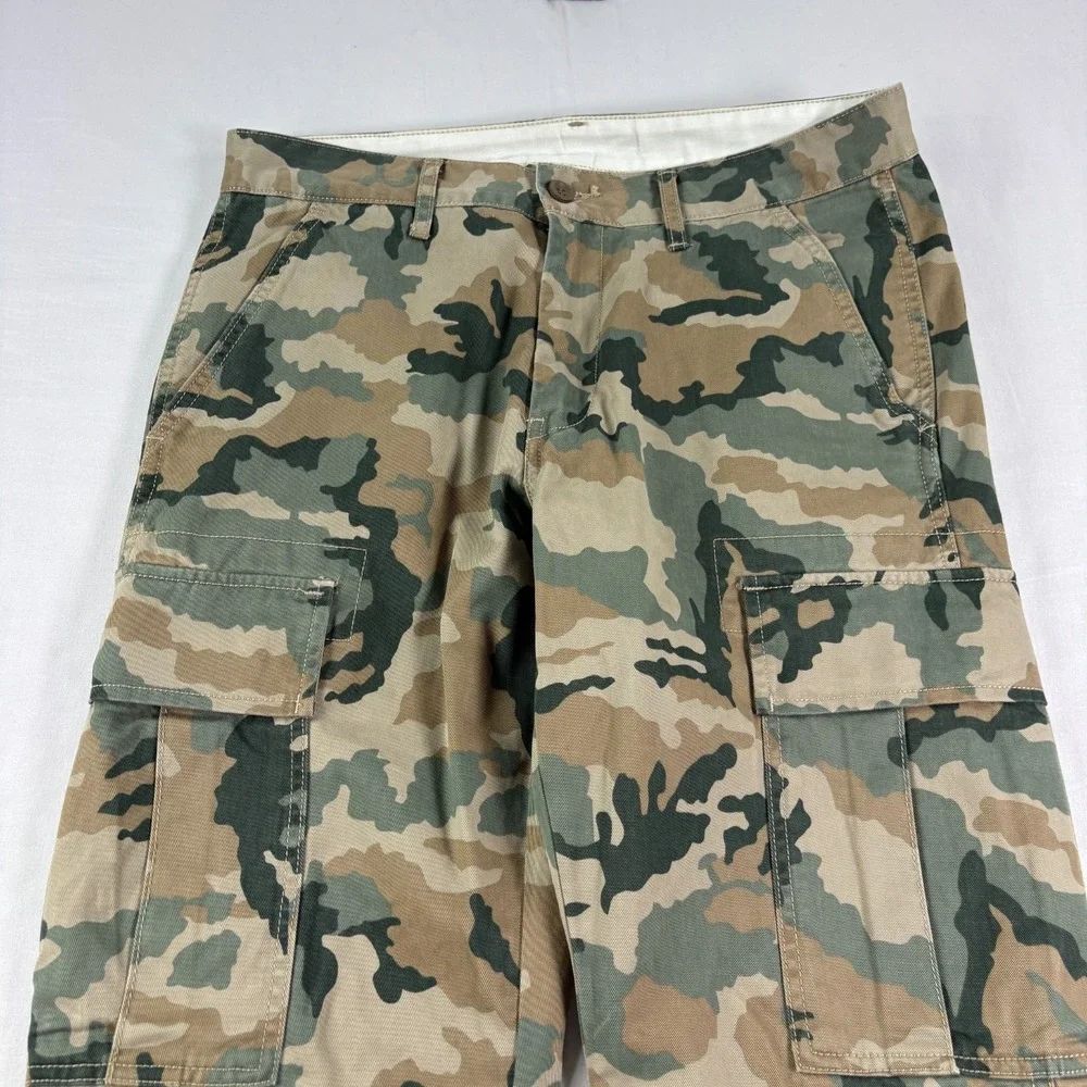 Levis Camo Cargo Pants Mens 31x30 Green Straight Leg Casual